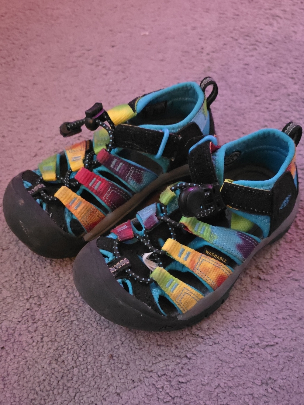 Keen Kids Rainbow Multicolor Closed-Toe Sandals with Blue Lining